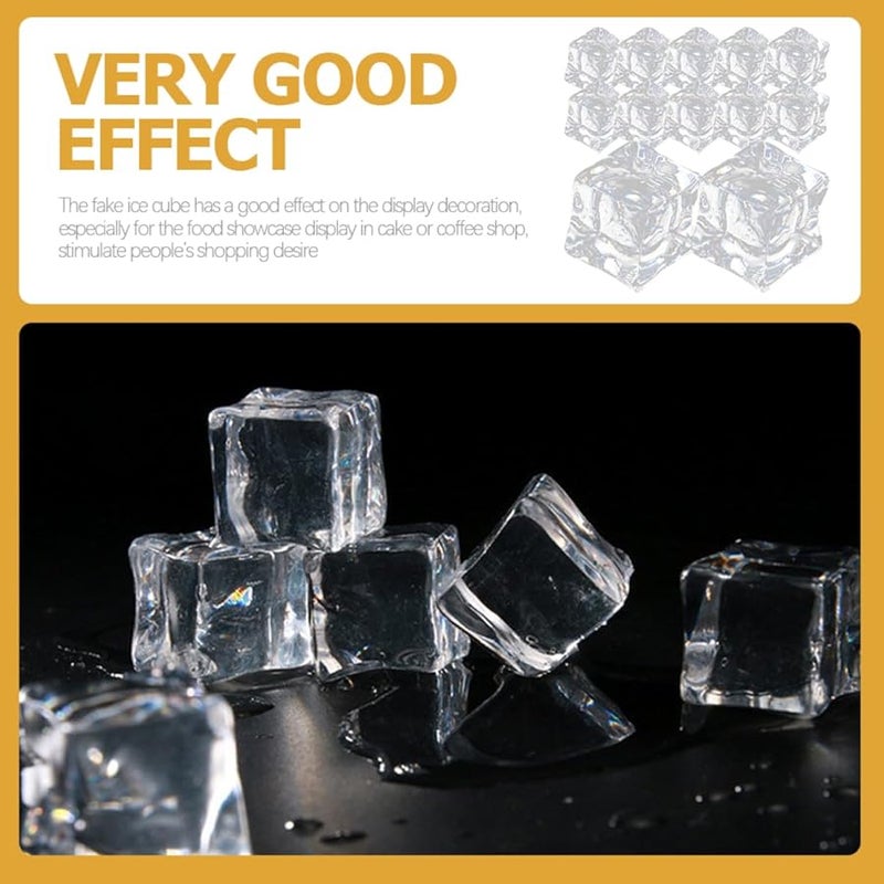 Luxshiny 60pcs Square Clear Artificial Ice Cubes For Photography Vase Fillers Wedding Decor - Image 5